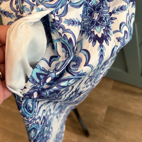 Talbots Grecian Tile Blue and White Dress - Picture 4 of 7